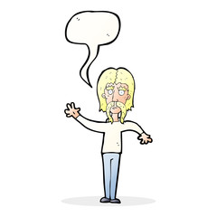 Fototapeta premium cartoon waving man with mustache with speech bubble