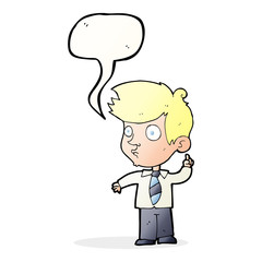 cartoon boy asking question with speech bubble