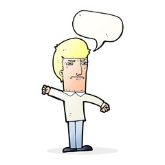 cartoon angry man with speech bubble