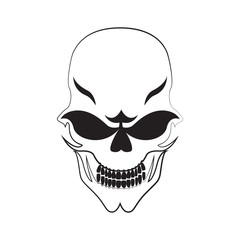  human skull with Black and white