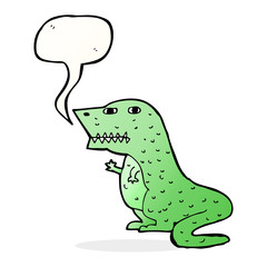 cartoon dinosaur with speech bubble