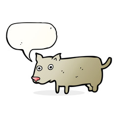 cartoon little dog with speech bubble