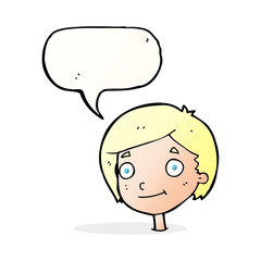 cartoon happy boy with speech bubble