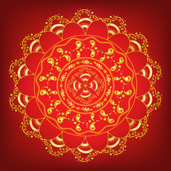 Mandala. Ethnic decorative elements. Hand drawn background. Islam, Arabic, Indian, ottoman motifs