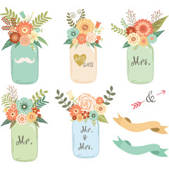 Mason Jar Wedding flower Collections