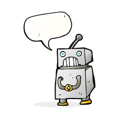 cartoon robot with speech bubble