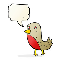 cartoon robin with speech bubble