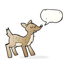 cute cartoon deer with speech bubble