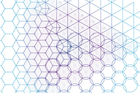 Sacred geometry symbols and elements background.