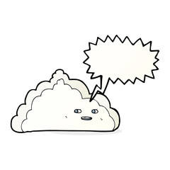 cartoon cloud with speech bubble