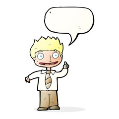 cartoon man with idea with speech bubble