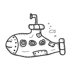 Simple doodle of a submarine