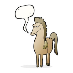 cartoon horse with speech bubble