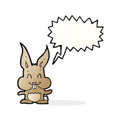 cartoon rabbit with speech bubble
