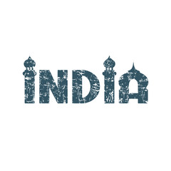 India. Hand lettering.