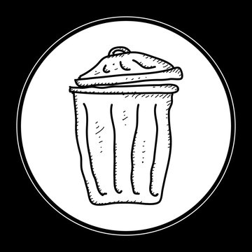 Simple doodle of a rubbish bin