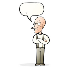 cartoon mean old man with speech bubble
