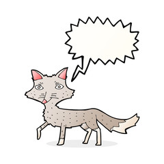 cartoon little wolf with speech bubble