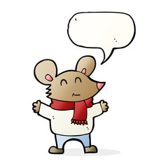 cartoon mouse with speech bubble