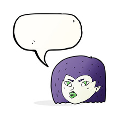 cartoon vampire face with speech bubble