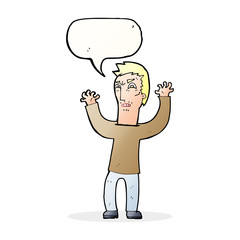 cartoon angry man with speech bubble