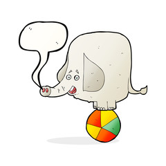 cartoon circus elephant with speech bubble