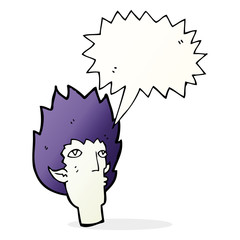 cartoon vampire face with speech bubble