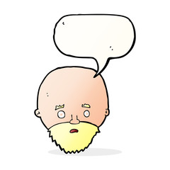 cartoon shocked man with beard with speech bubble