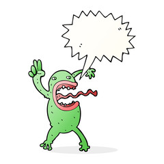 cartoon crazy frog with speech bubble