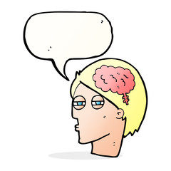 cartoon man thinking carefully with speech bubble