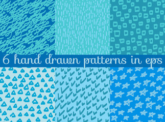 Vector seamless wallpaper pattern background. Hand drawn abstrac