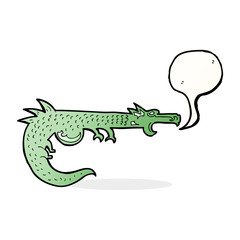 cartoon medieval dragon with speech bubble