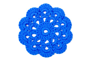 crochet thread of beautiful cloth in the form of a circle on a w