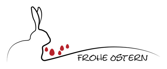 Frohe Ostern - Osterhase beschriftet (Rot)