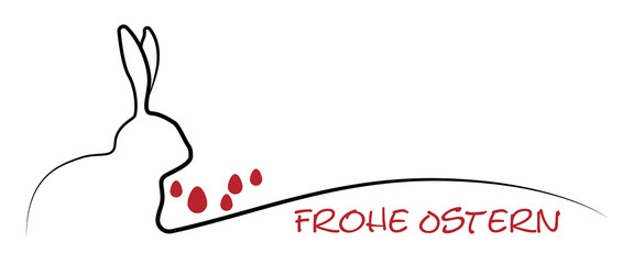 Frohe Ostern - Osterhase (Rot)