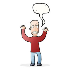 cartoon angry dad with speech bubble