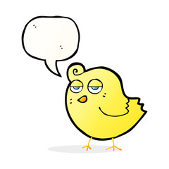 cartoon bird with speech bubble