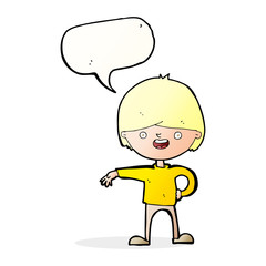 cartoon happy man with speech bubble