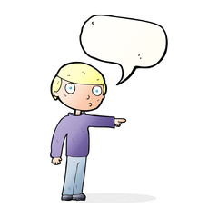 cartoon man pointing with speech bubble