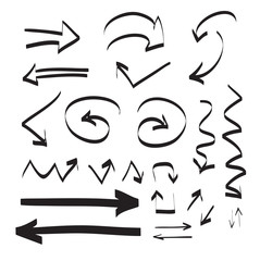 Hand drawn arrows vector set illustration, great for websites, magazines, designers, webdesigners