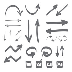 Hand drawn arrows vector set illustration, great for websites, magazines, designers, webdesigners