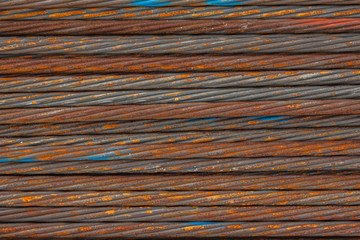 Fototapeta premium Stack of the metal rusty or steel rod