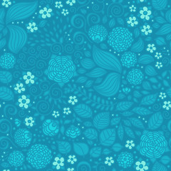 Floral doodle wallpaper seamless pattern.