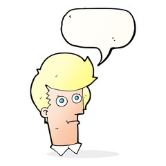 cartoon staring face with speech bubble