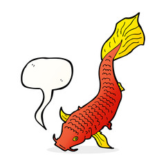 cartoon fish with speech bubble