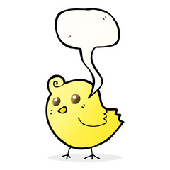 cartoon bird with speech bubble