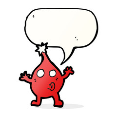 cartoon funny christmas character with speech bubble