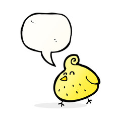 cartoon bird with speech bubble