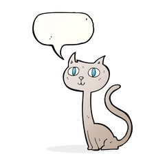 cartoon cat with speech bubble