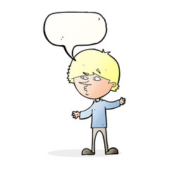 cartoon curious man with speech bubble